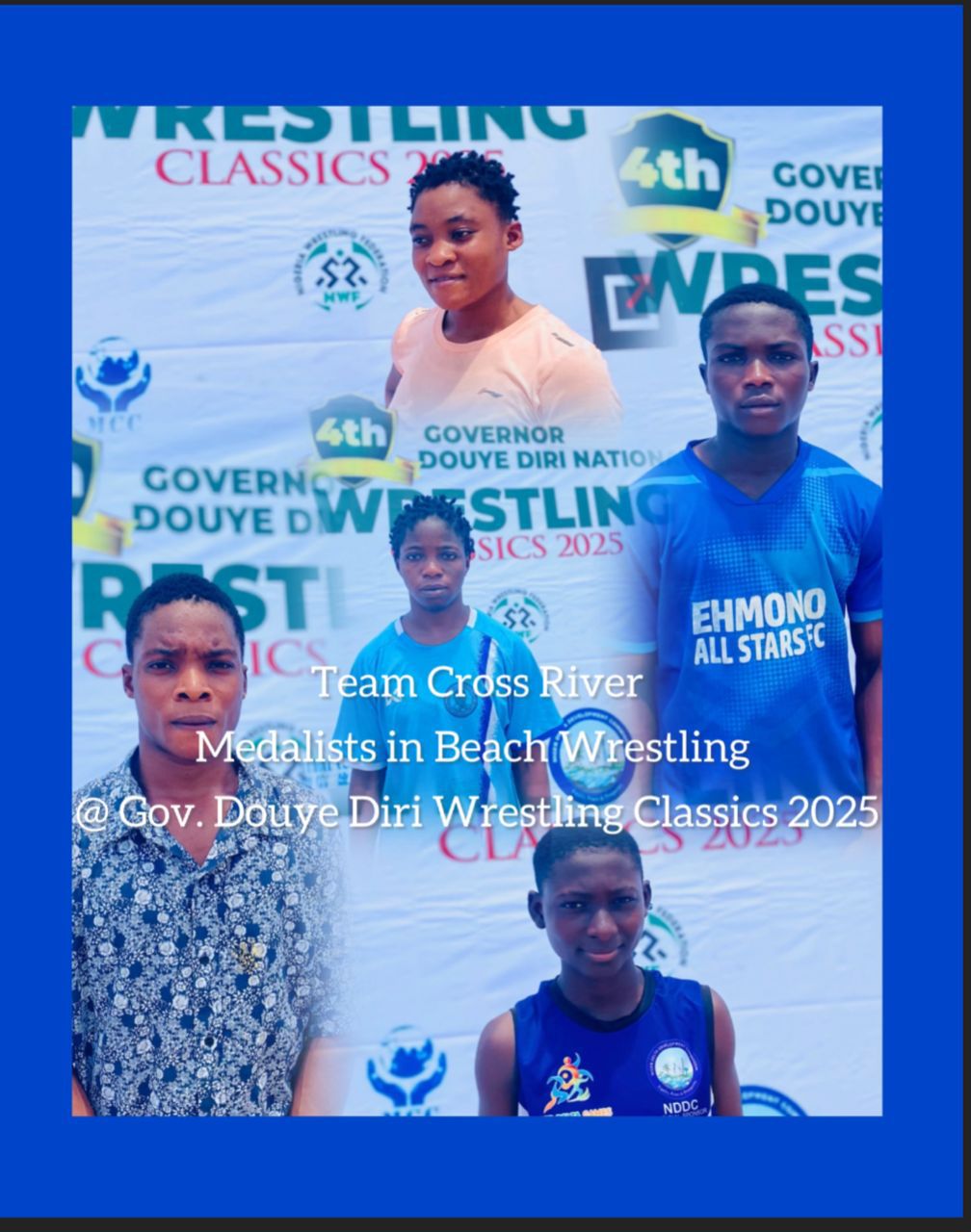Cross River State Makes History at Nigeria’s 1st Beach Wrestling at the 4th edition of Governor Douye Diri National Wrestling Classics in Yenagoa